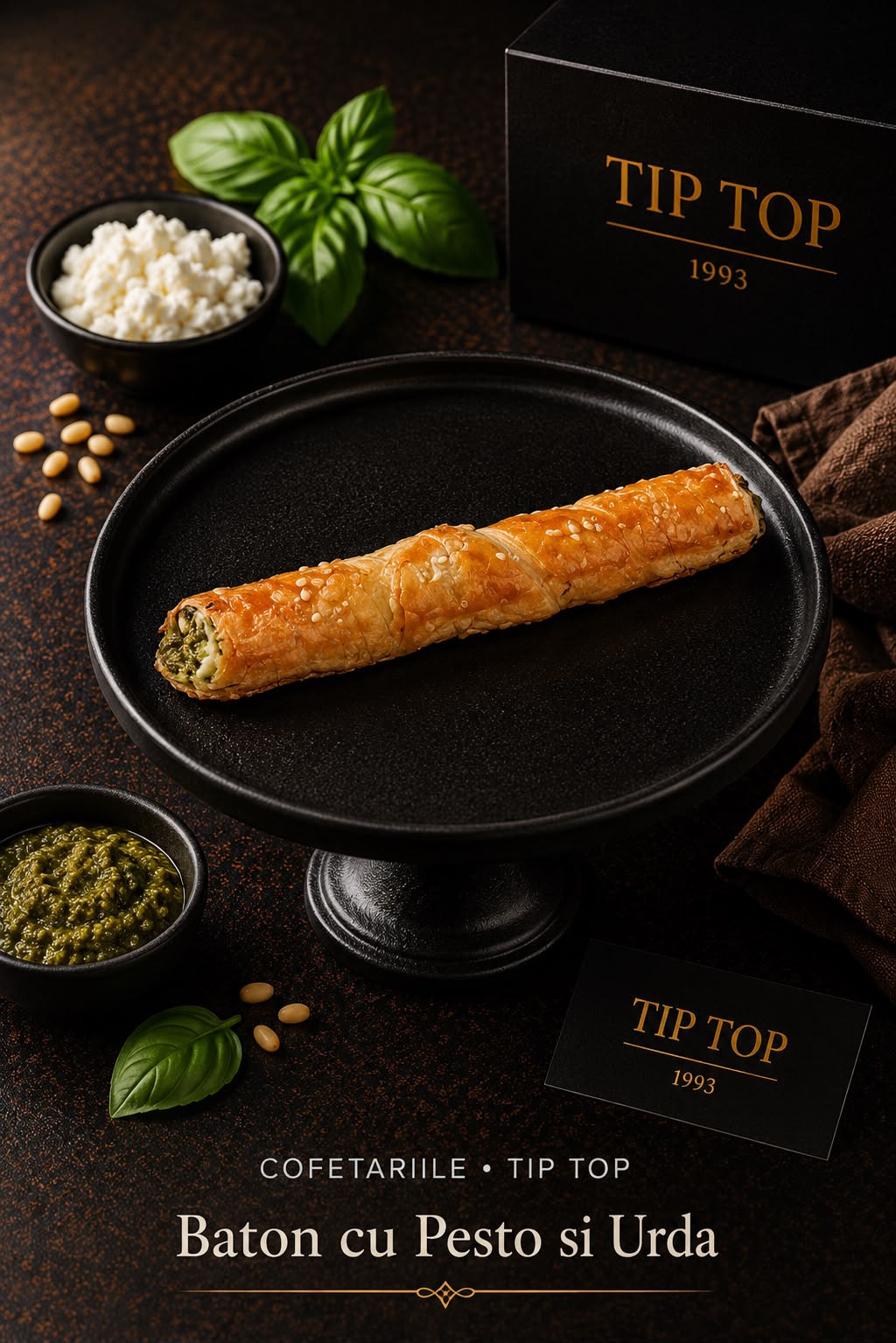 baton cu pesto si urda