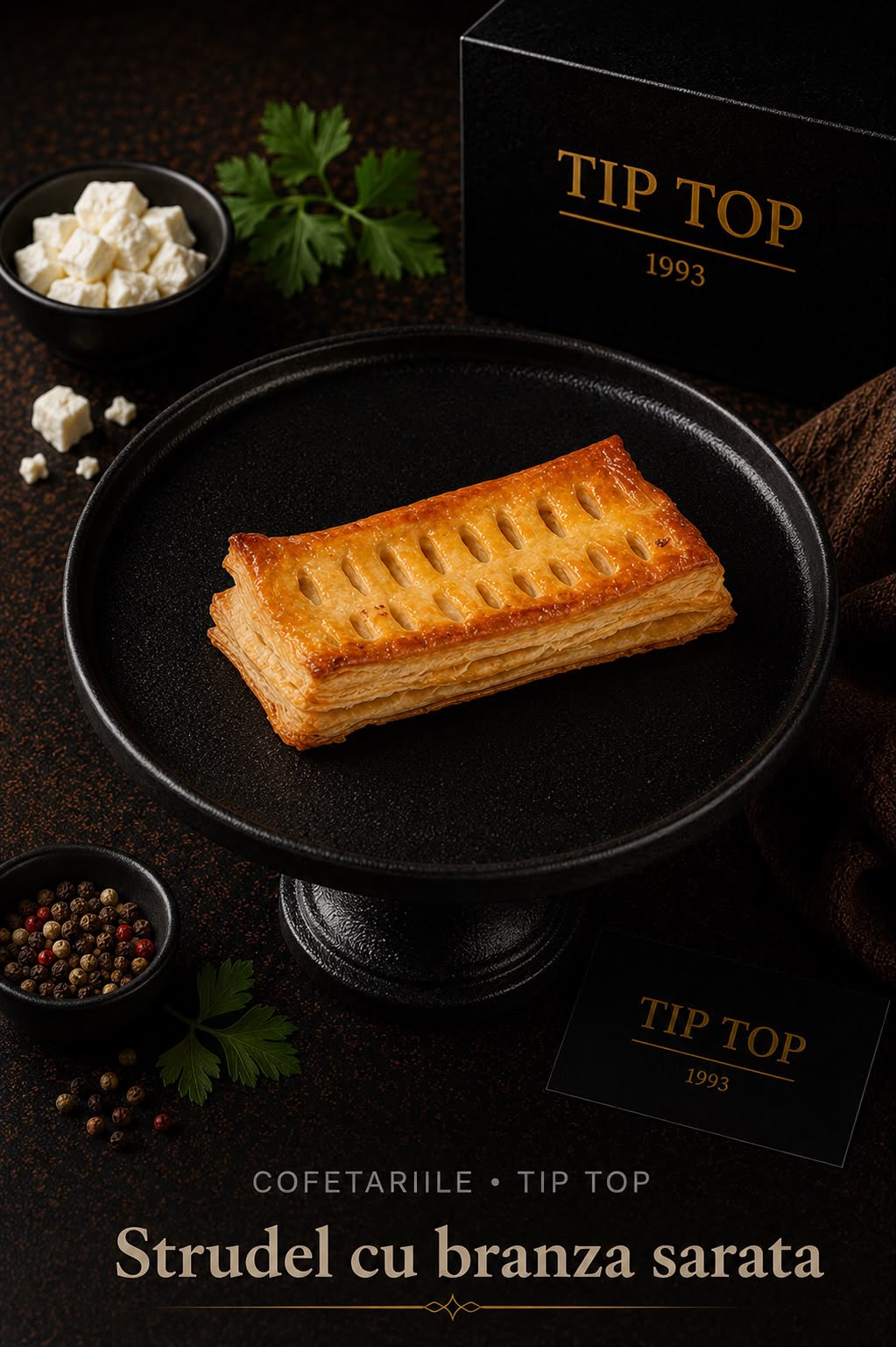 strudel cu branza sarata